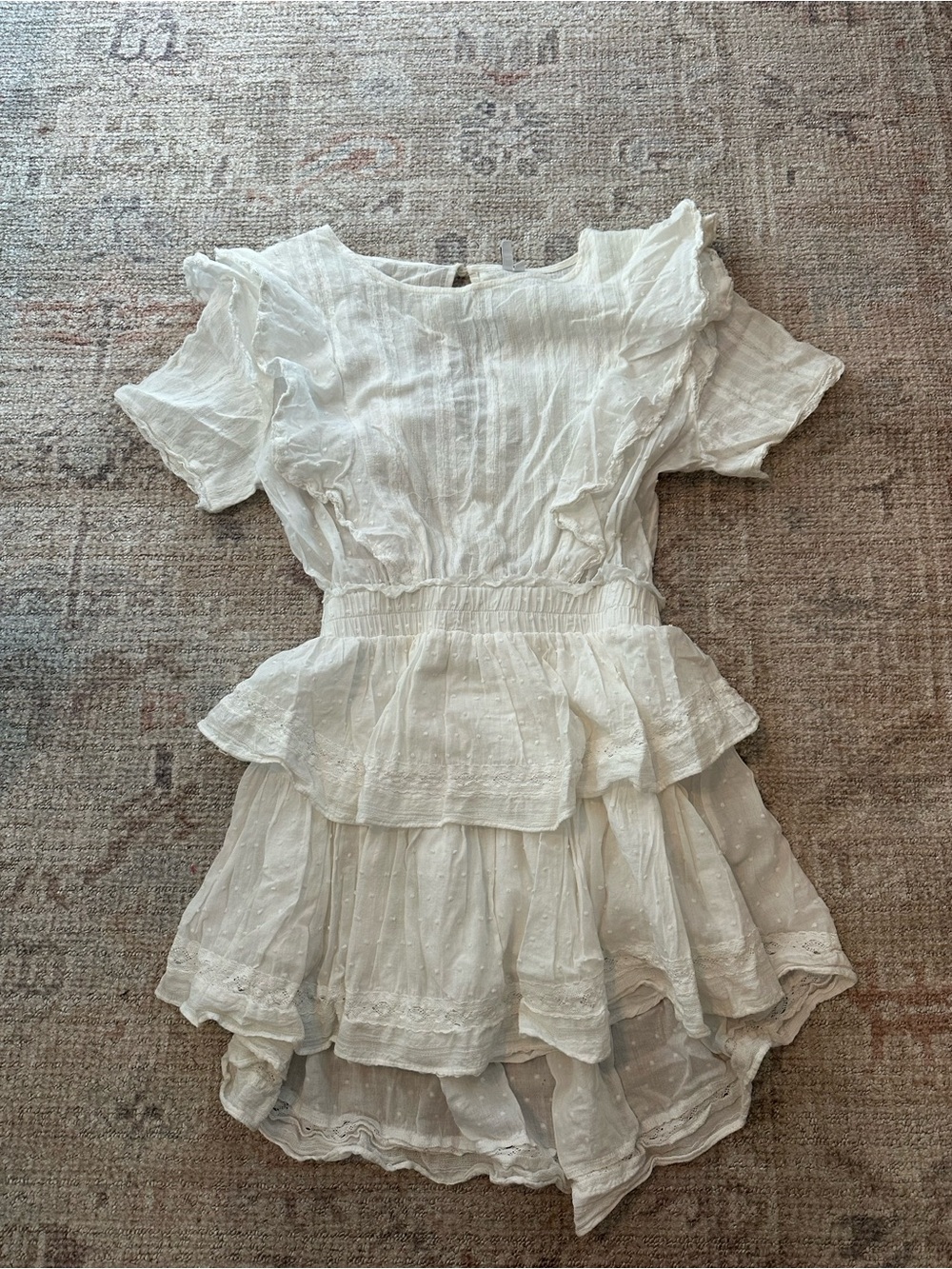 Zara White Ruffled Mini Dress